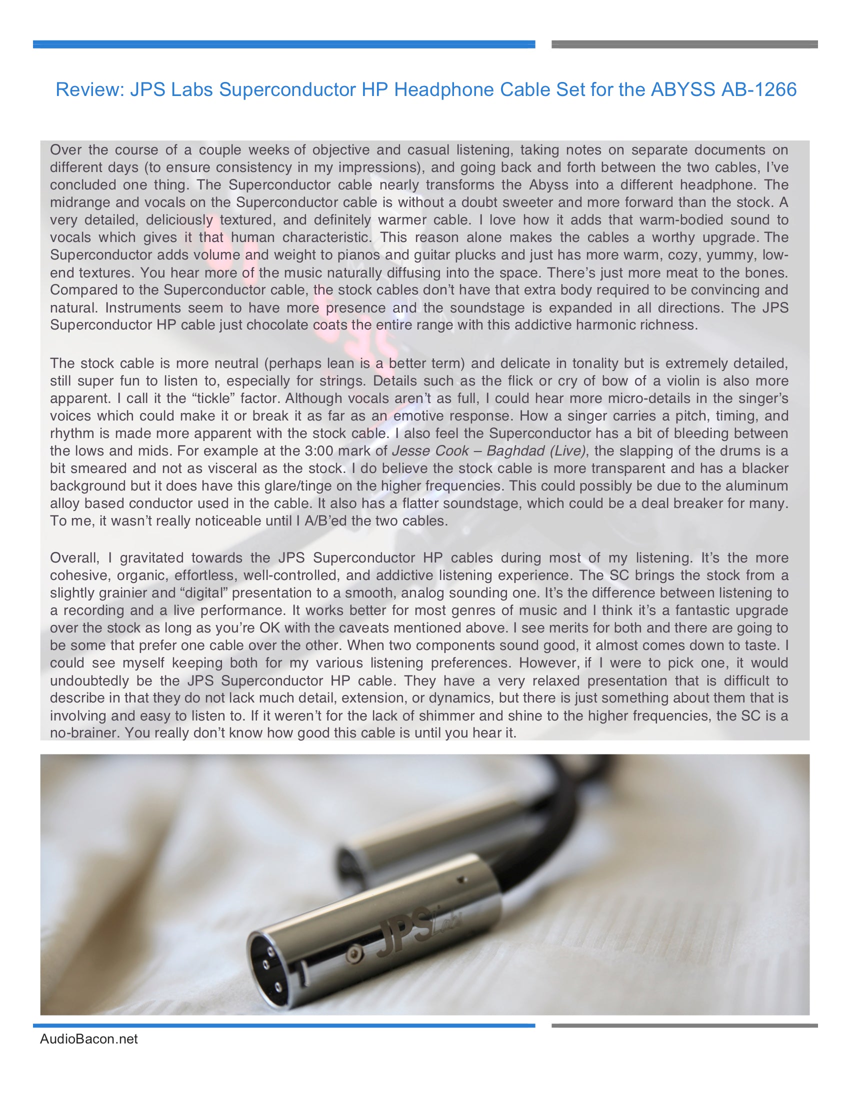 Superconductor HP upgrade cables for ABYSS AB1266 – ABYSS Headphones